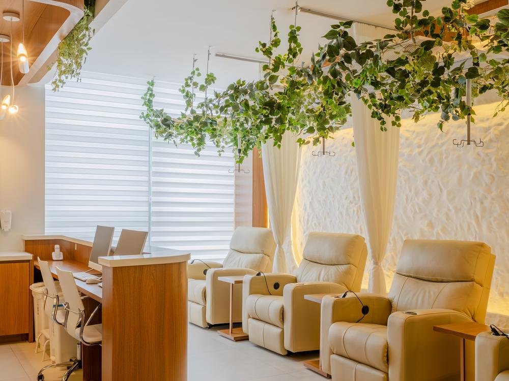 Sala de terapia de injetáveis da Clínica Woitas